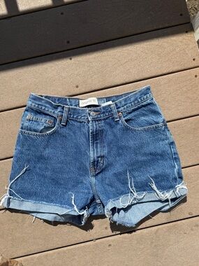 GAP Dark Blue Distressed Denim Cutoff Shorts
